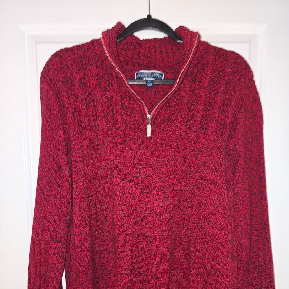 Women Karen Scott Red Zip Sweater XL